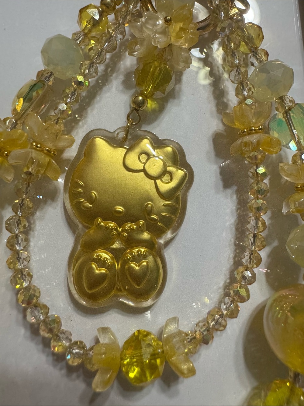 Yellow Golden Hello Kitty Phone Charm